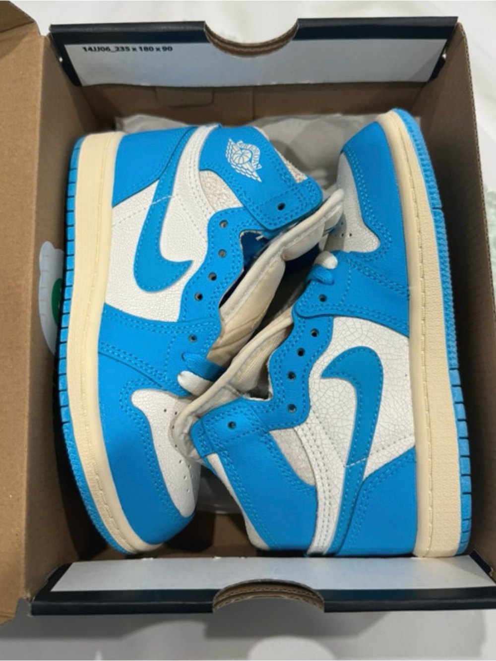 Jordan Kids Blue and White High-Top Sneakers